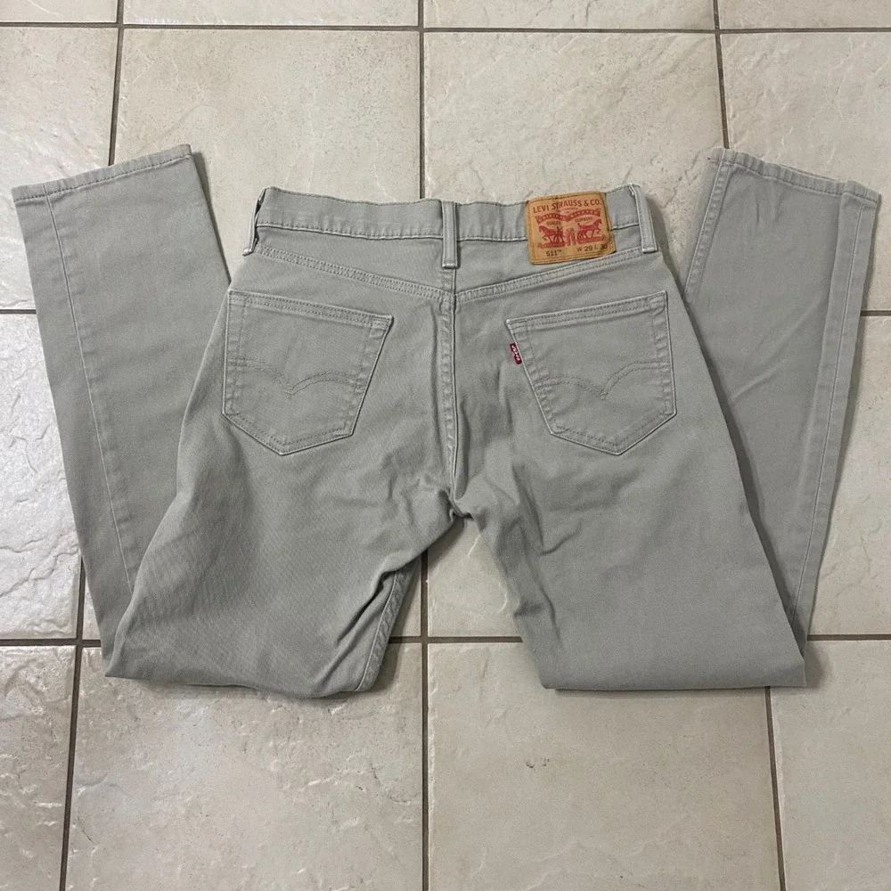 Levi Strauss Co 511 Mens Jeans Tan Khaki W29 L30 Slim Fit Casual Pants